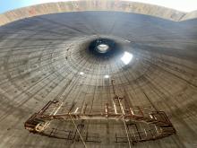 Chimney-2 Flue-can erection in progress.