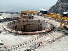 Lining of US Surge Shaft completed upto EL 1296 m